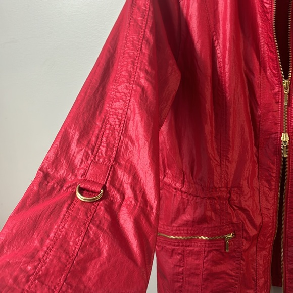 Chico's Zenergy red nylon cinch waist Anorak jacket in EUC size 1. DBL zipper - Picture 7 of 7